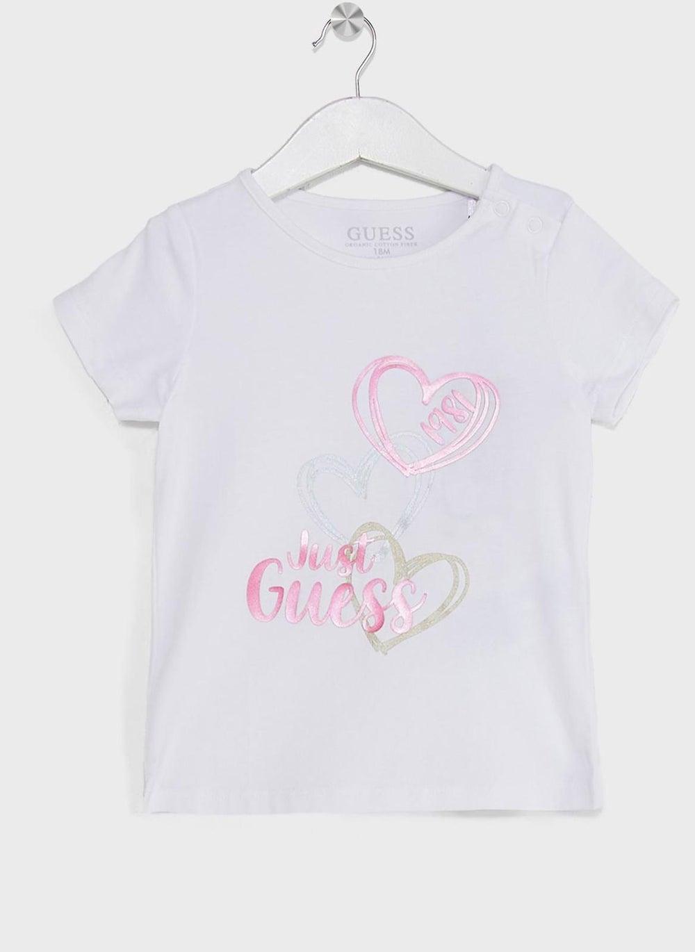 Infant Heart Print Cotton T-Shirt - Image 1