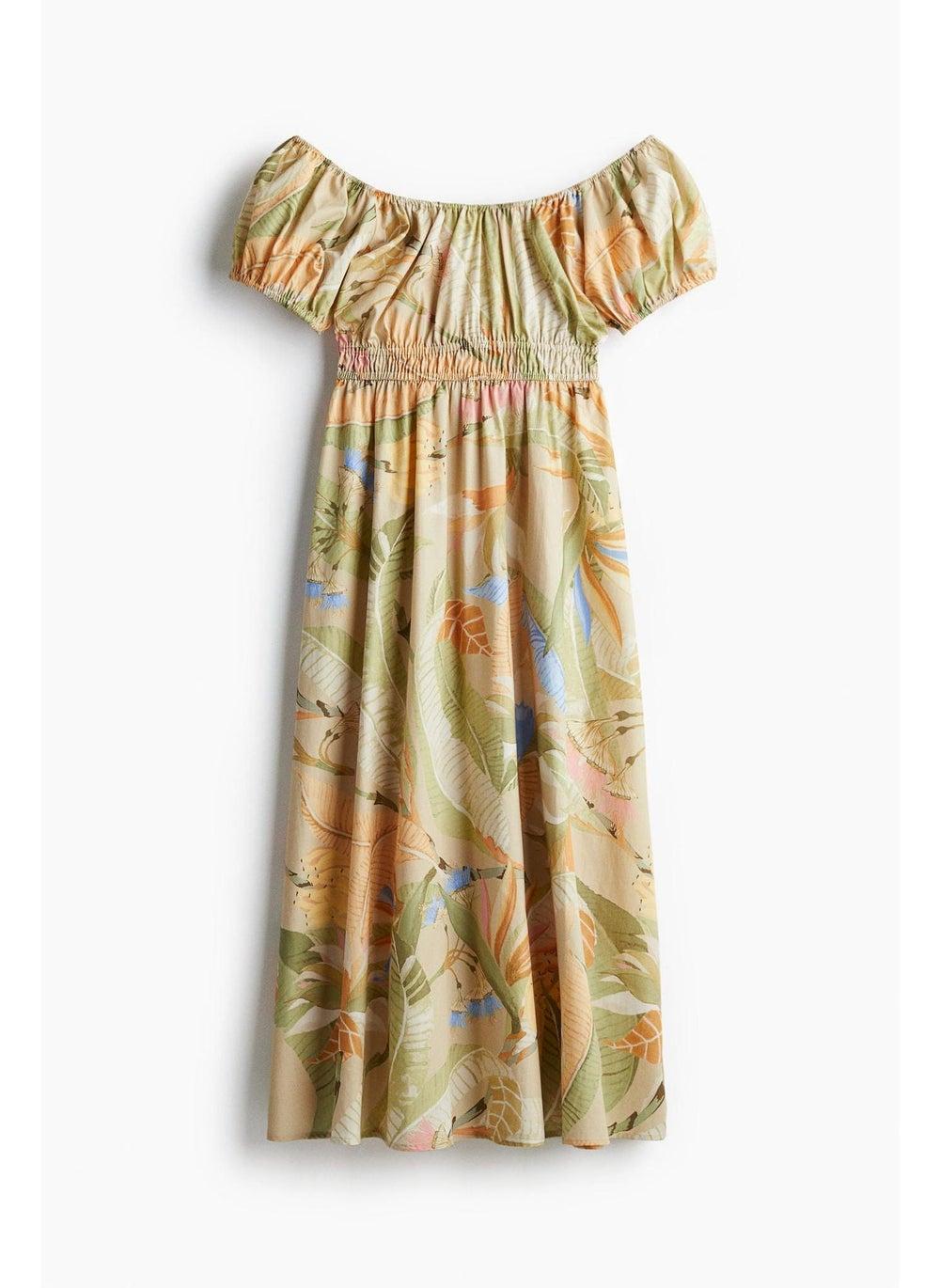 Off-Shoulder Cotton Poplin Midi Dress - Image 1