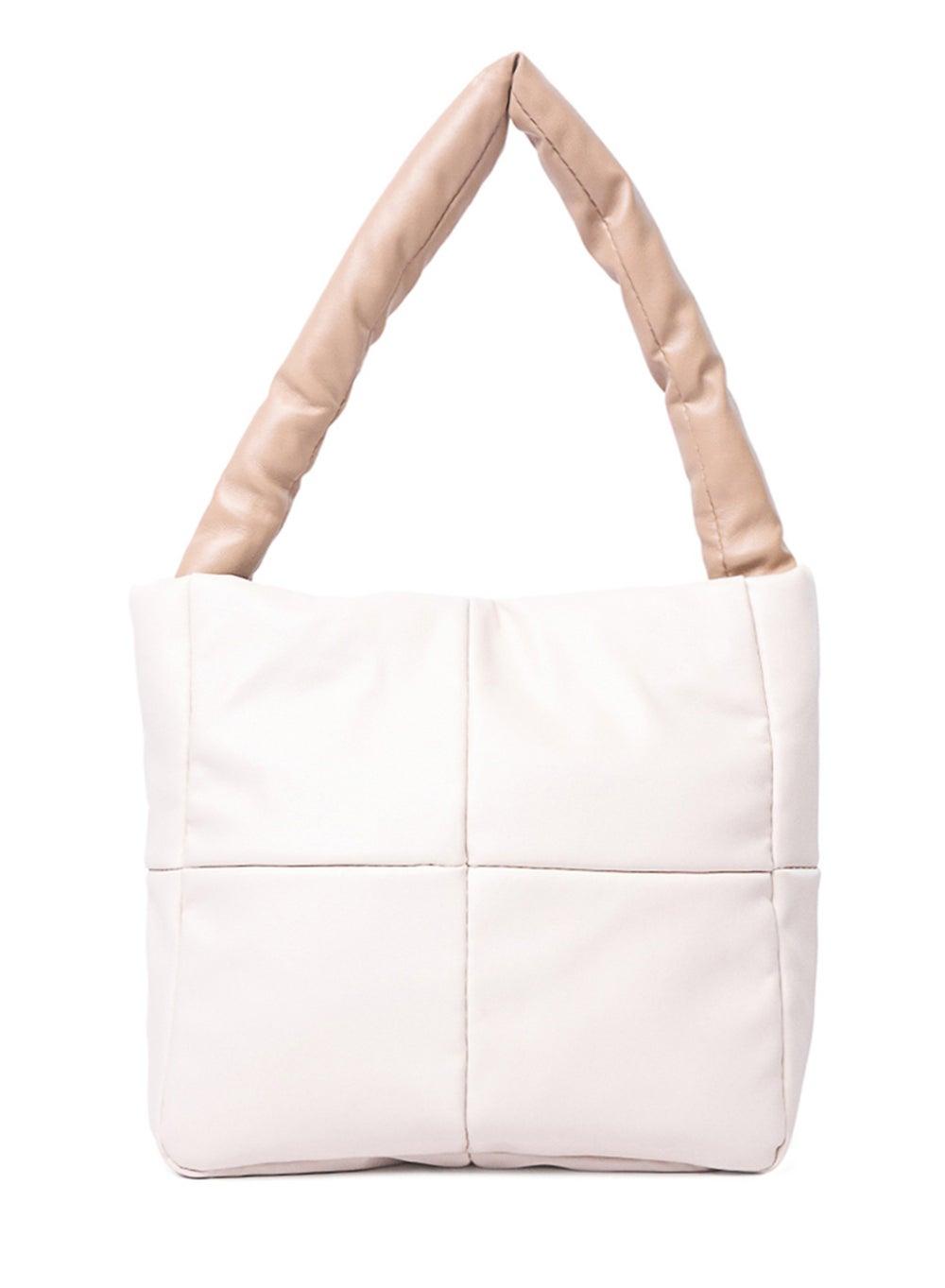 Off-White Faux Leather Baguette Shoulder Bag - Image 1