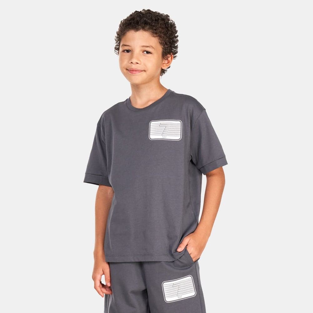 Kids' Graphic Series Cotton T-Shirt EA7 Logo - Image 1