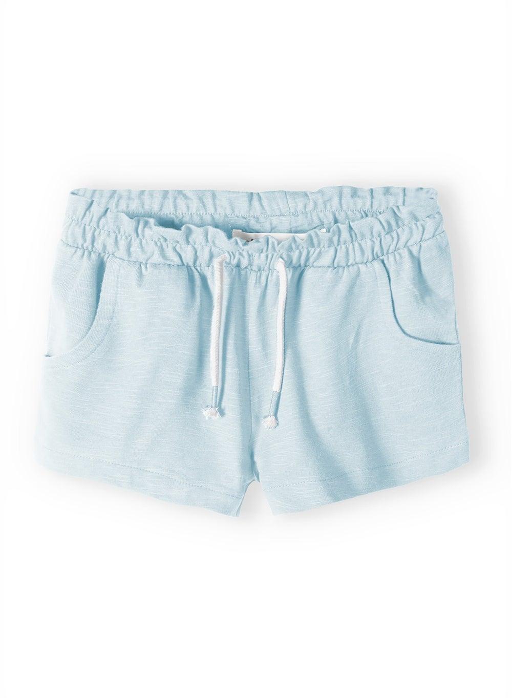 Girls Jersey Shorts Elasticated Waistband Light Blue - Image 1
