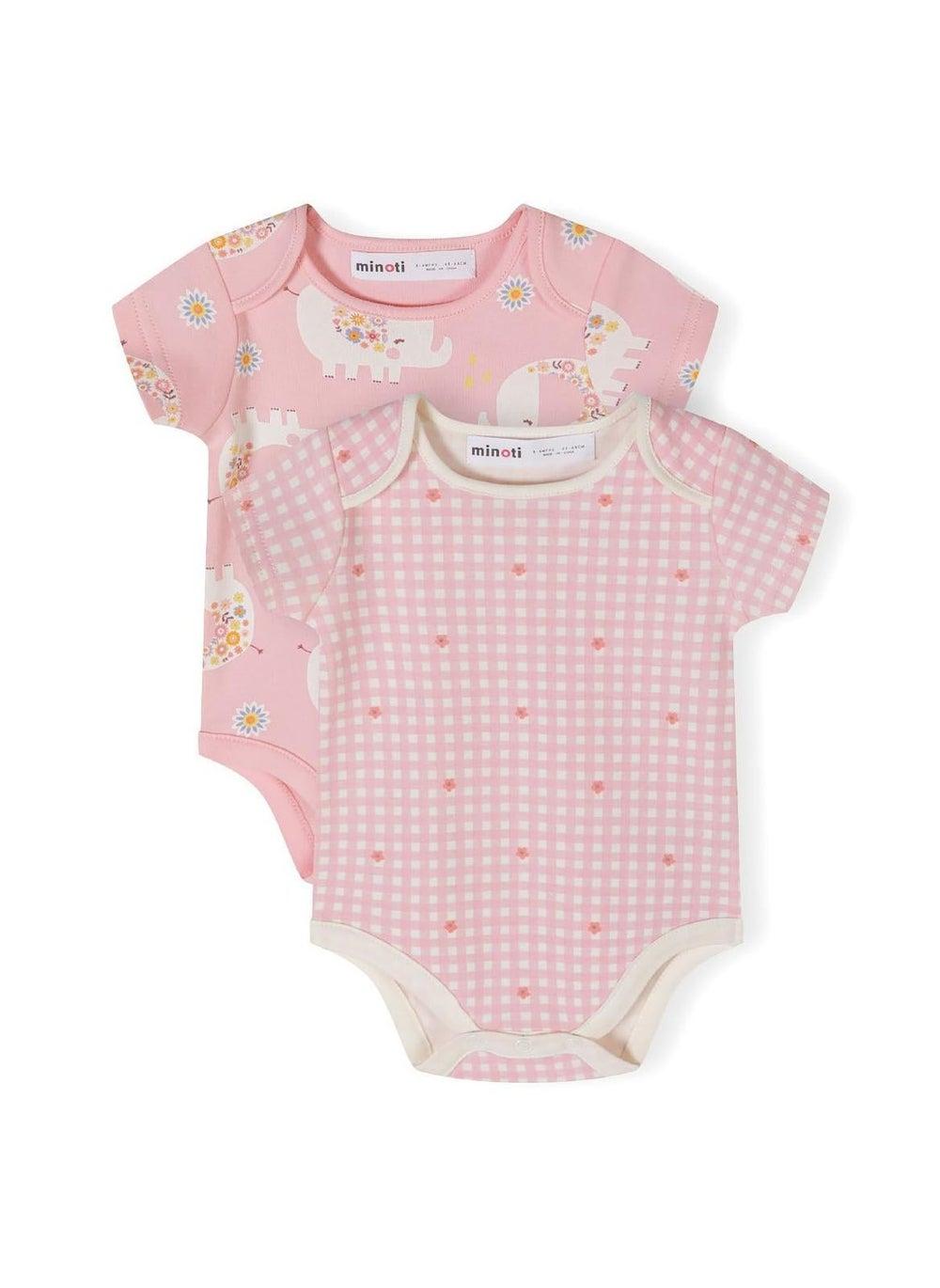 Girls Bodysuit 2 Pack Short Sleeves Light Pink - Image 1