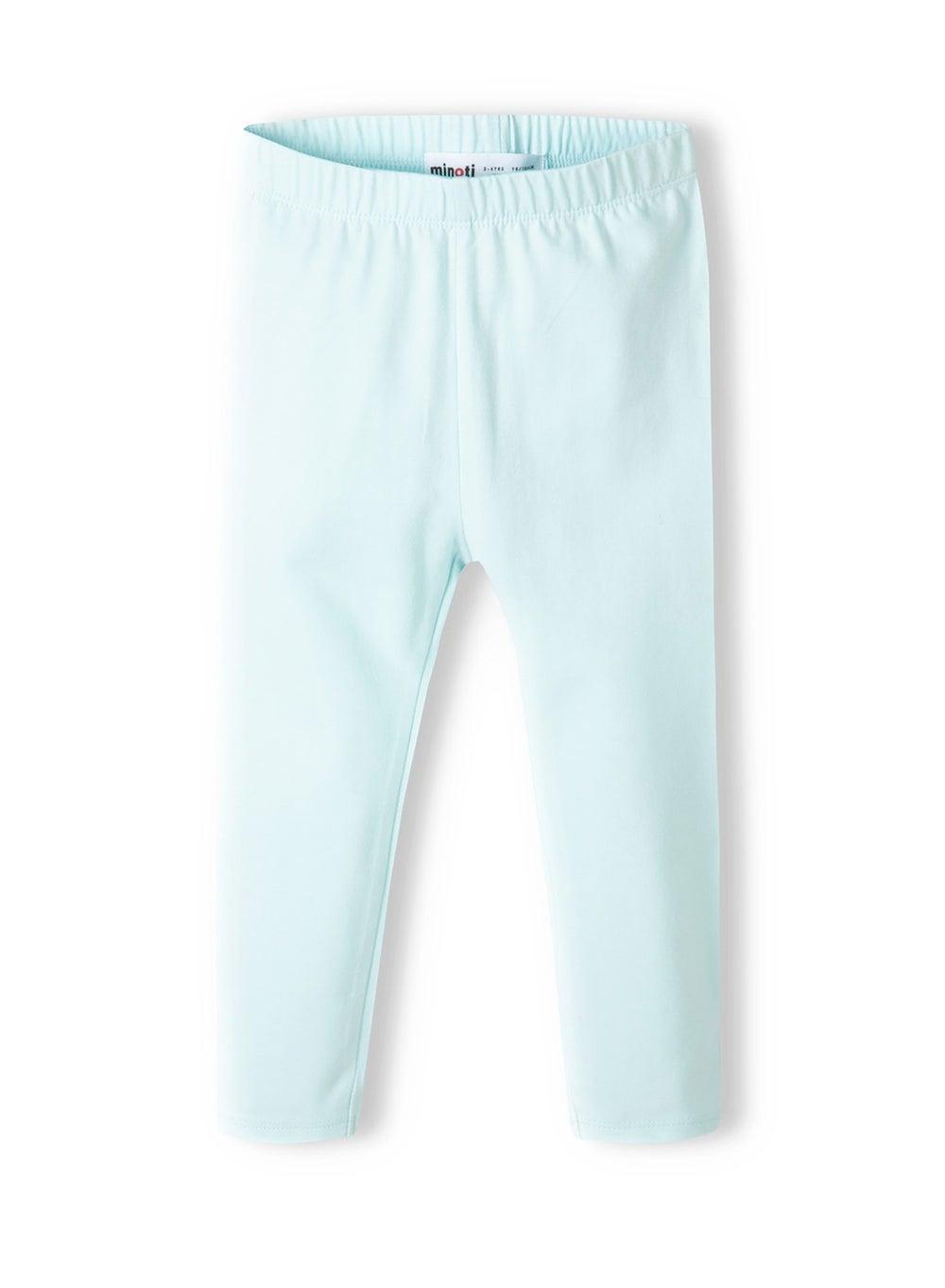 Girls Light Blue Jersey Leggings Elastic Waist - Image 1