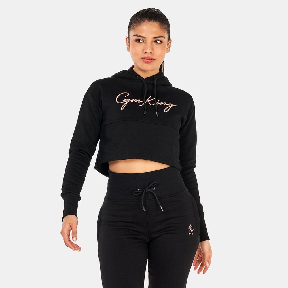 Sky Script Cropped Hoodie for Women - Image 1