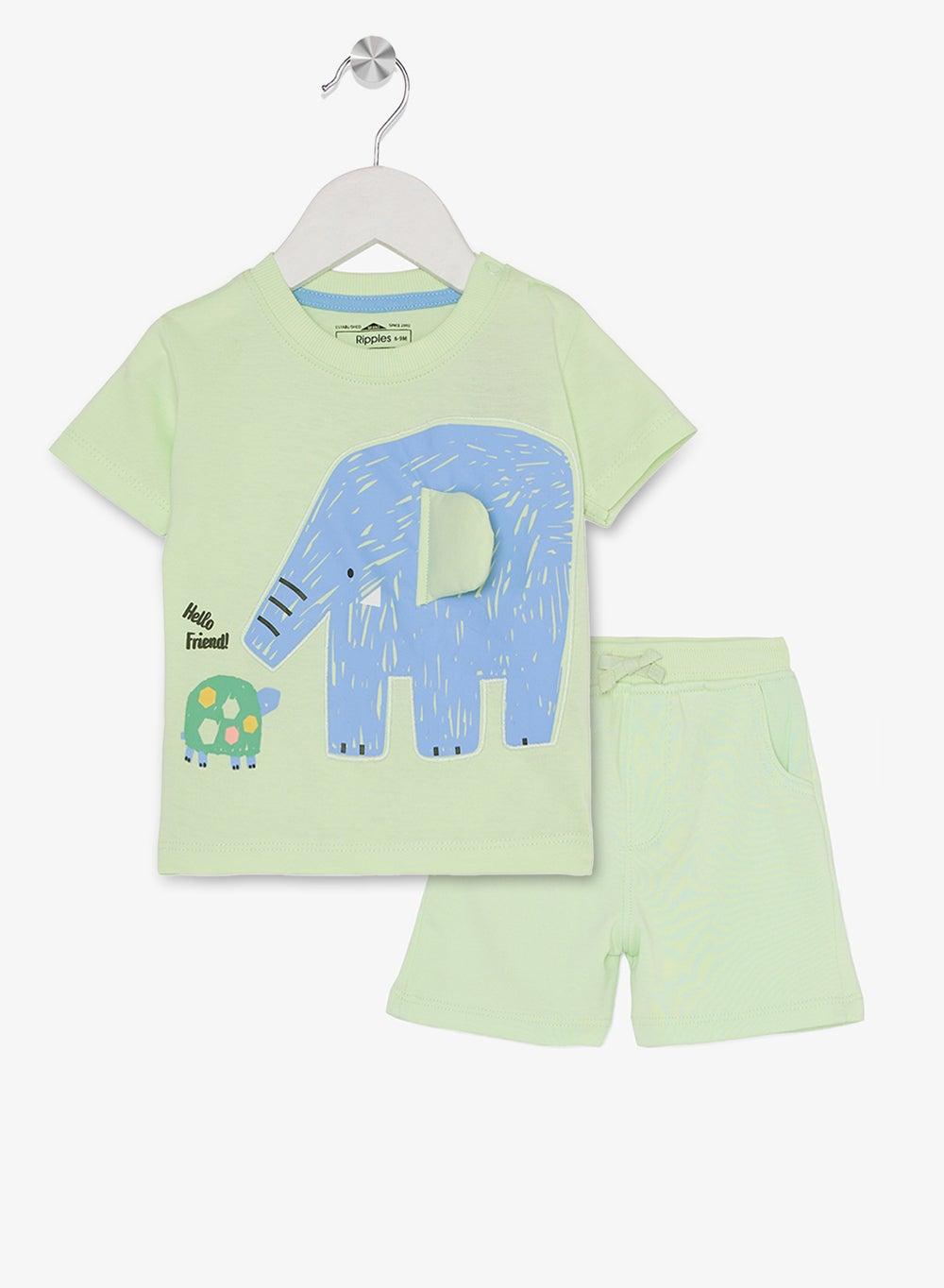 Ripples Boys 2Pcs Applique T-Shirt & Shorts Set - Image 1