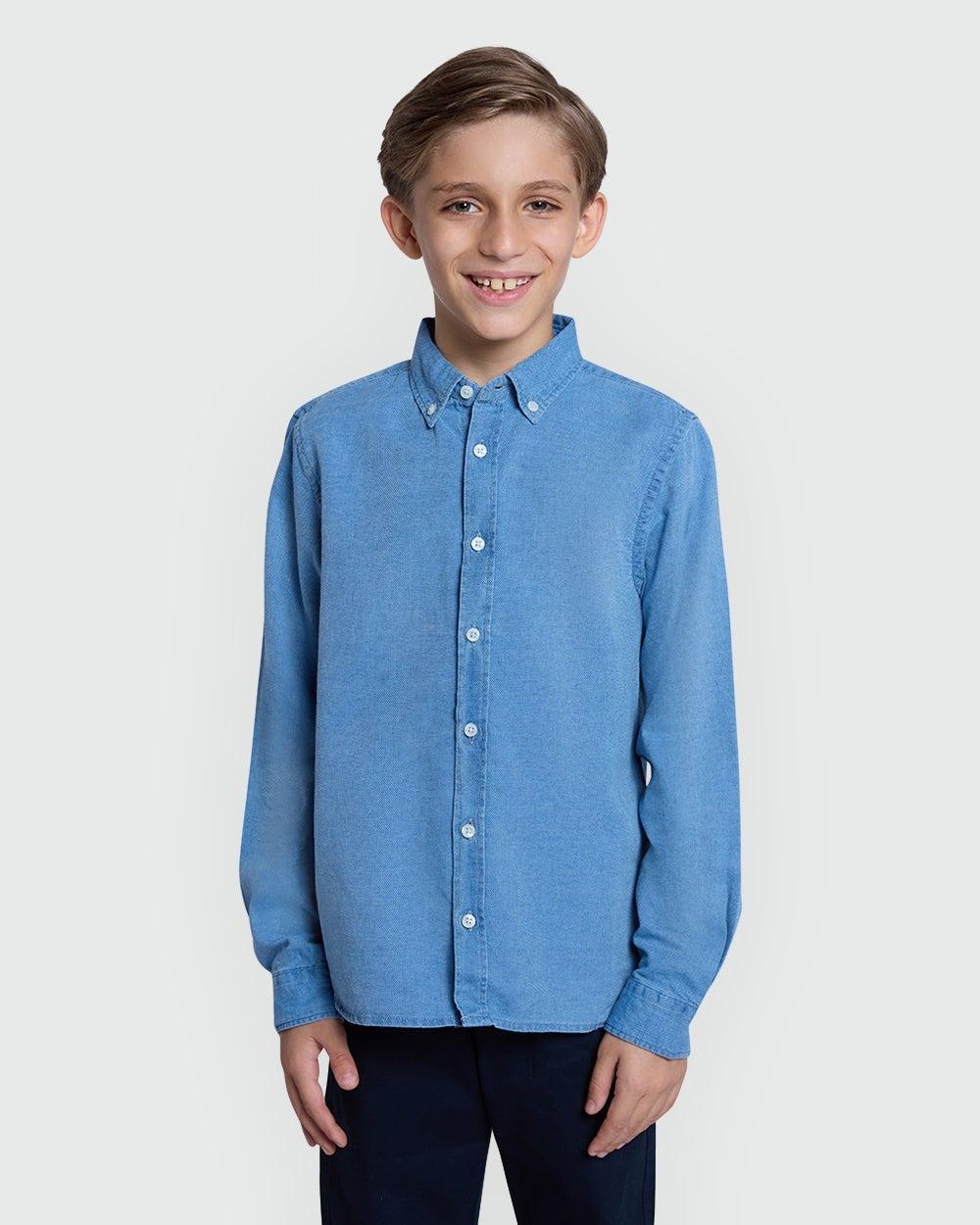 Light Blue Long Sleeve Shirt for Boys - Image 1