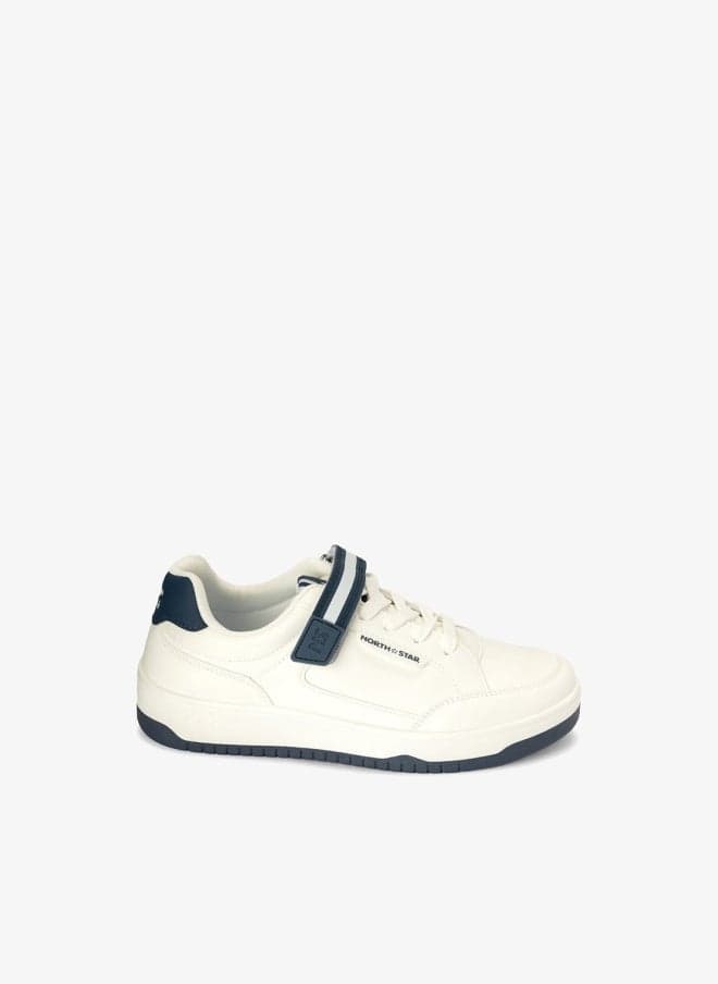 Two-Tone Lace-Up Sneakers with Velcro Strap - Image 1