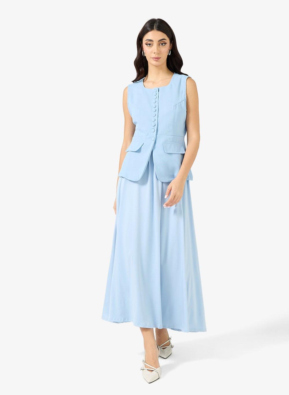 Refined Two-Piece Vest & Skirt Set - Image 1