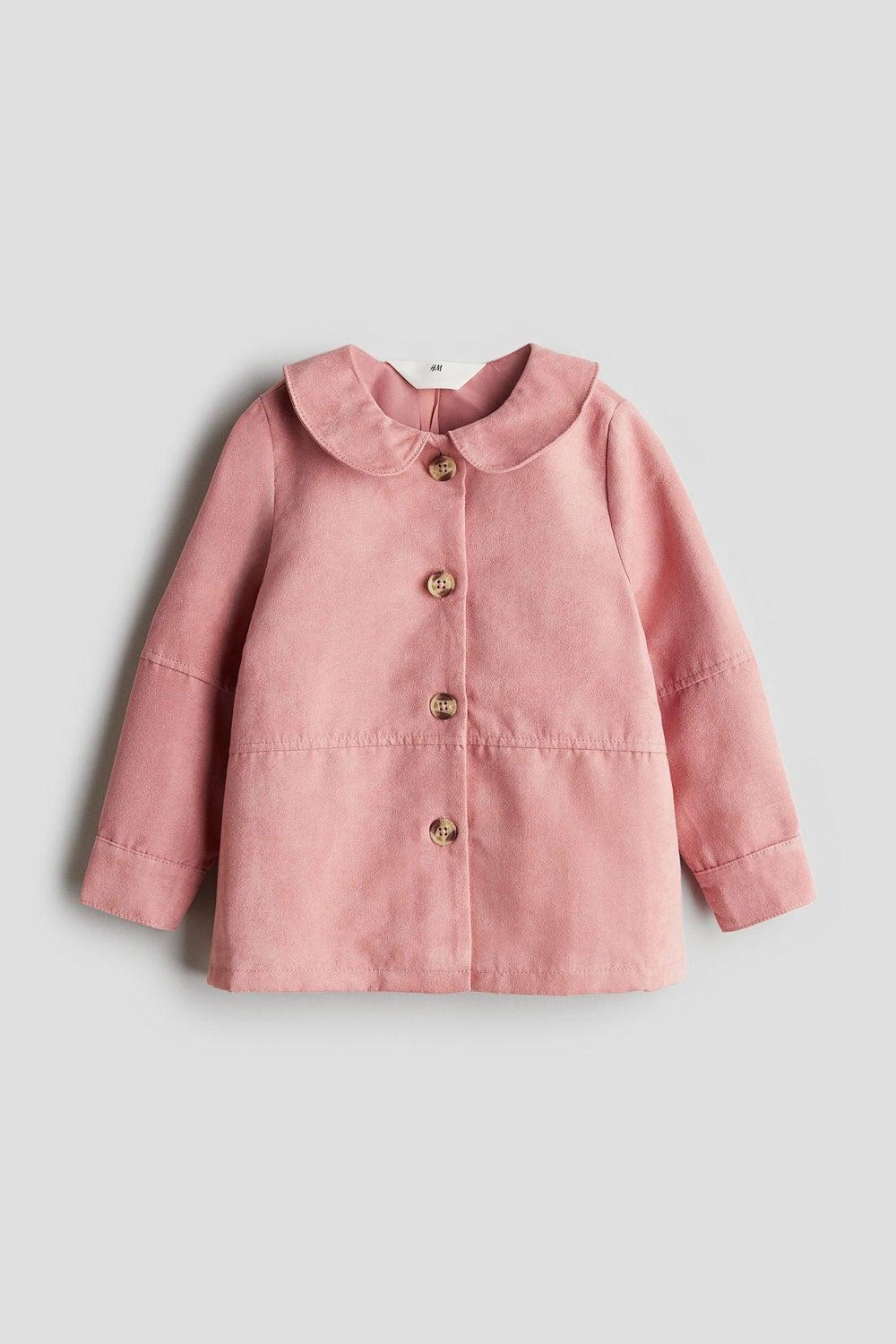 Baby Girls Napped Fabric Shacket Jacket - Image 1