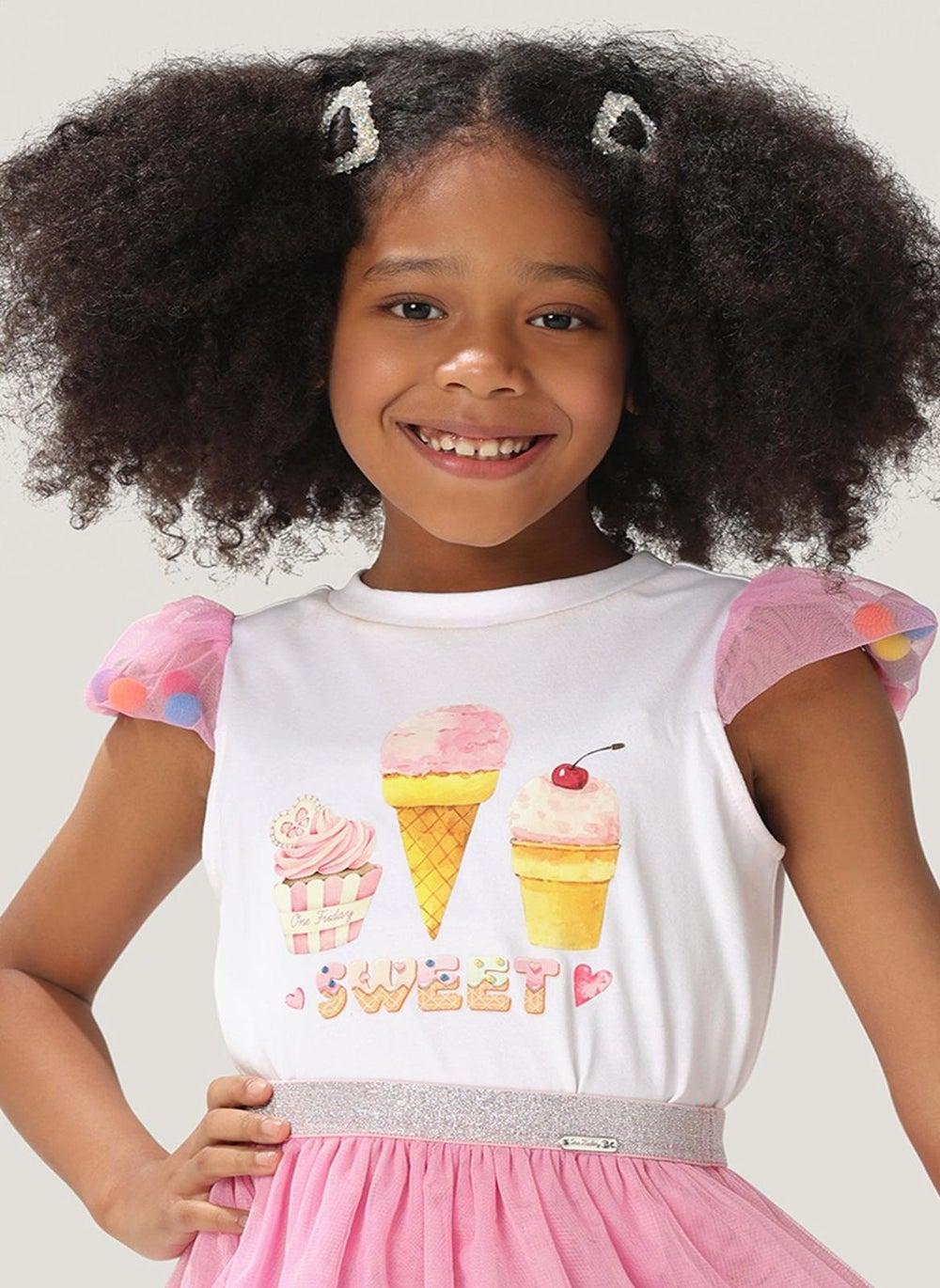 One Friday Kids Girls White Candy Top - Image 1