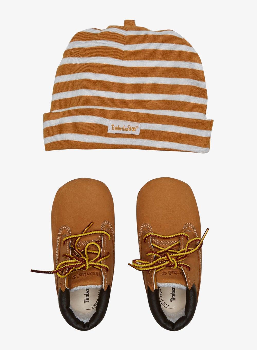 Baby Nubuck Bootie & Cotton Hat Set - Image 1