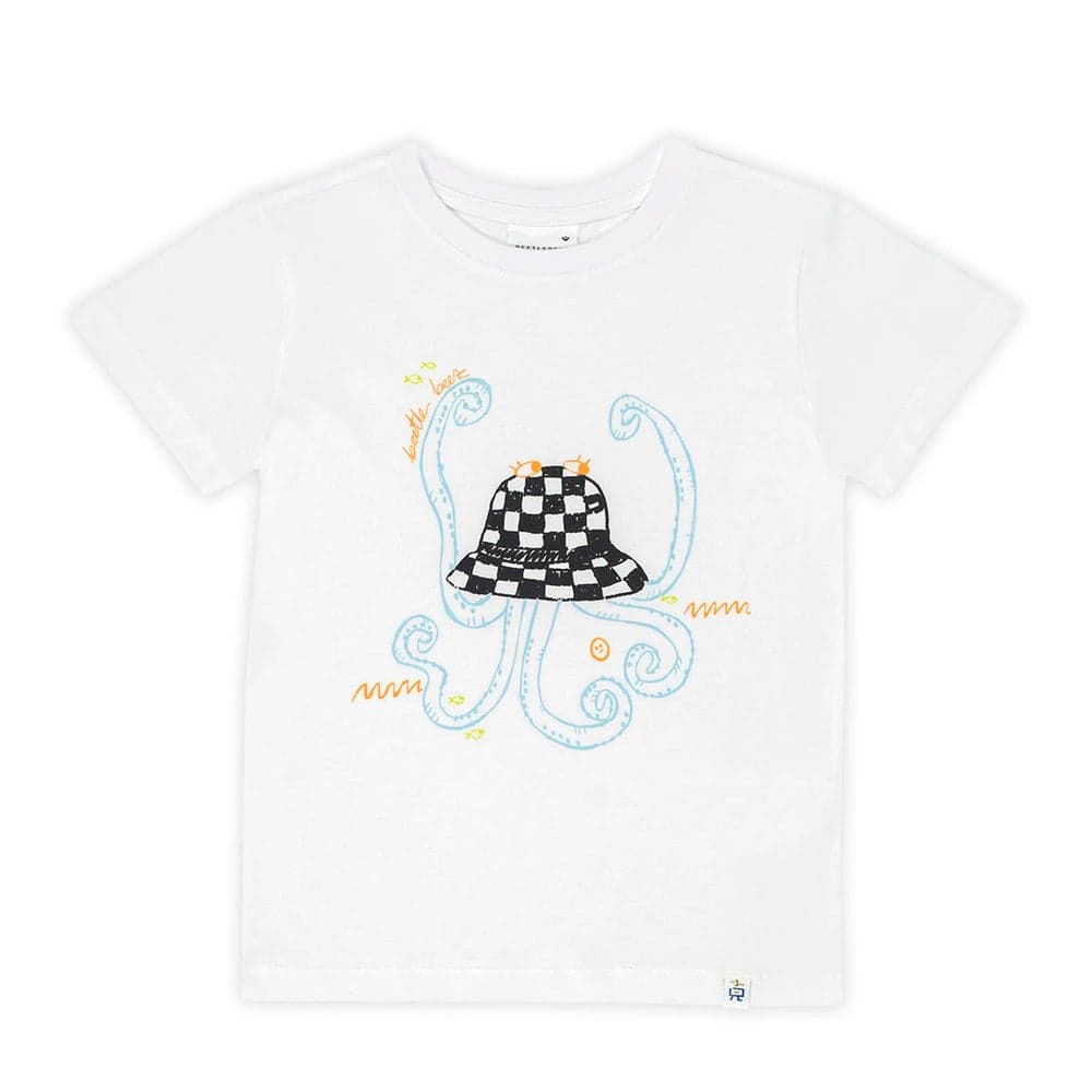 Funky Octopus Kids Cotton T-Shirt - Image 1