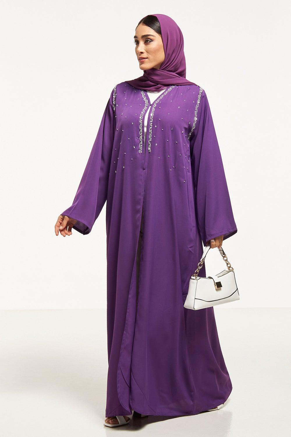 Embellished Flared Sleeve Luxury Abaya - Image 1