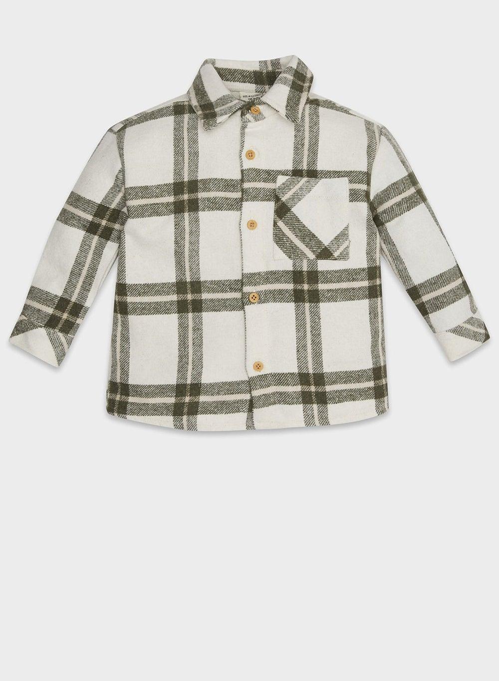 Plaid Flannel Shirt with Collar and Pockets - Image 1