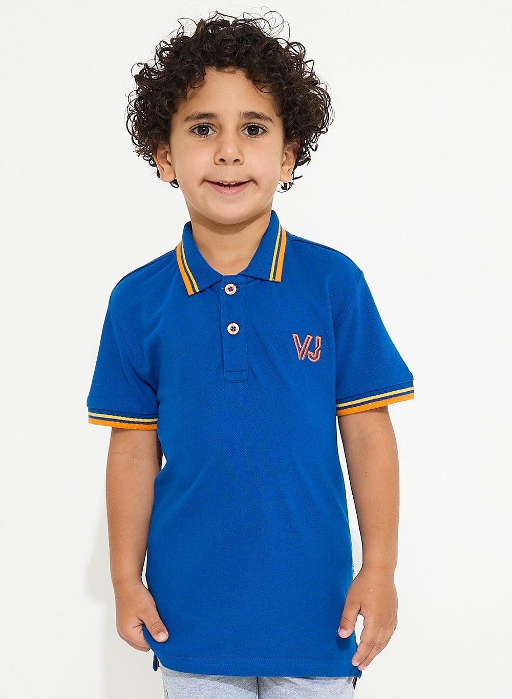 Royal Blue Boys Polo T-Shirt 100% Cotton (2-8 Years) - Image 1