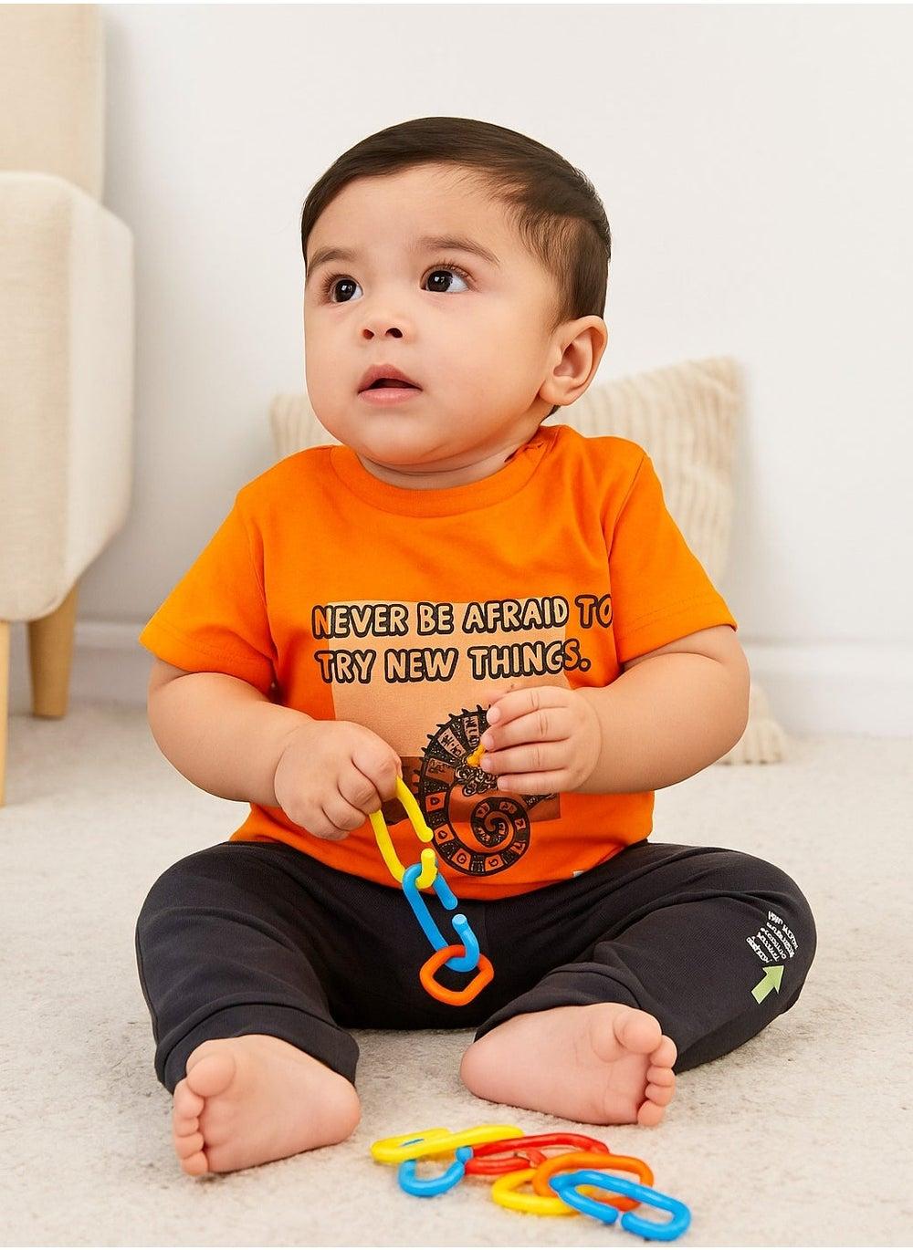 Baby Boys 2PC Cotton T-Shirt & Joggers Set - Image 1