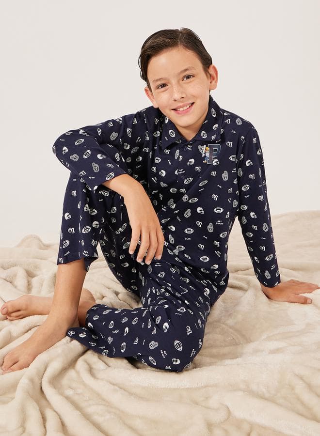 Styli Daisy Print Long Sleeve Pyjama Set - Image 1