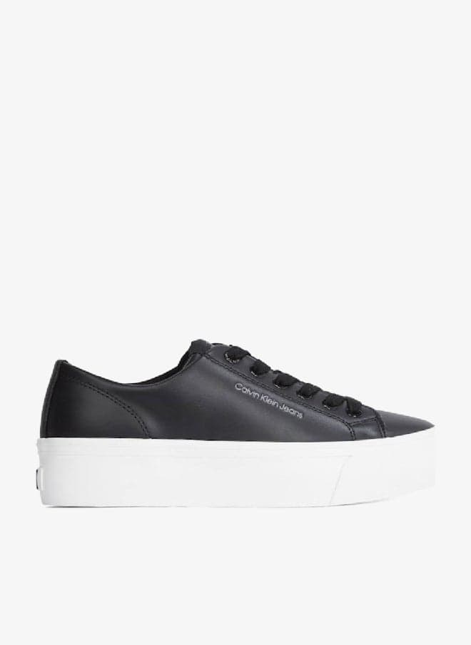 Vulcanised Leather Flatform Low Sneakers - Image 1