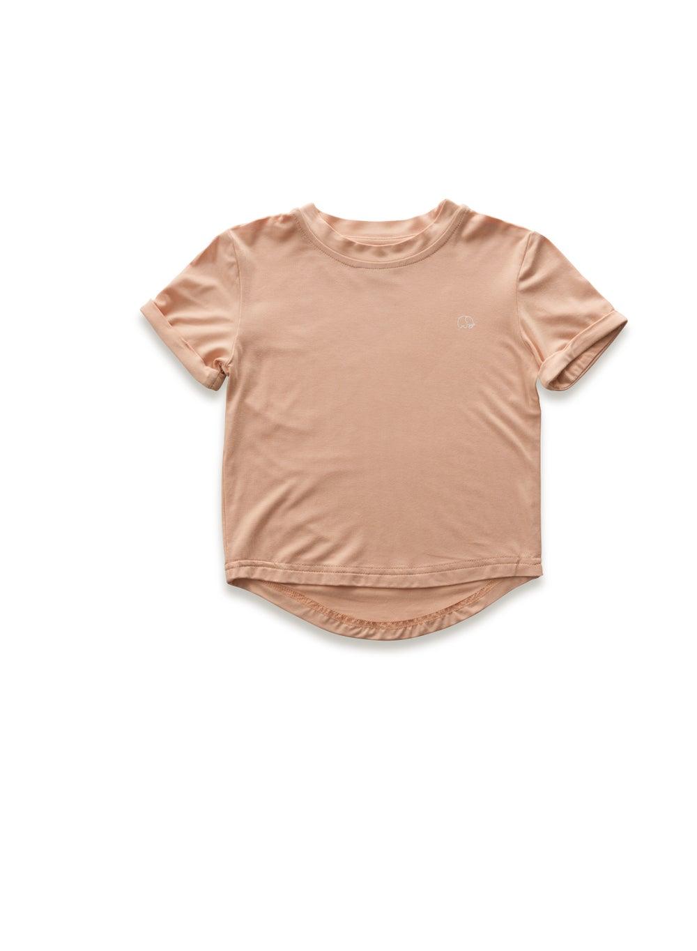Bamboo Spandex T-Shirt Coral Peach - Image 1