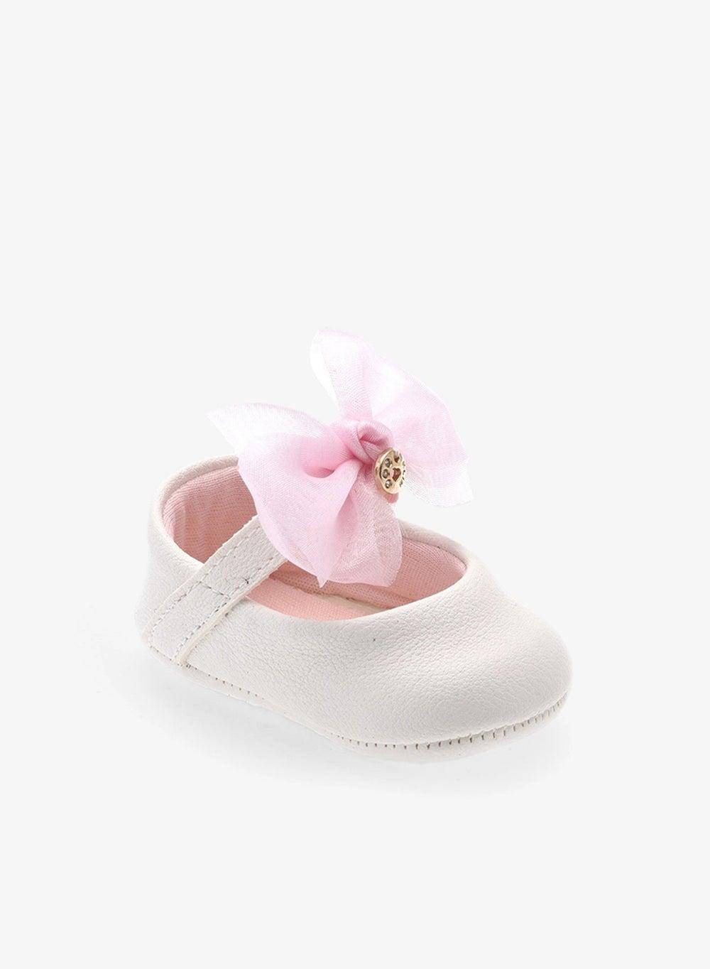 KLIN Sapatilha Chantilly Branco/Rosa Baby Shoes - Image 1