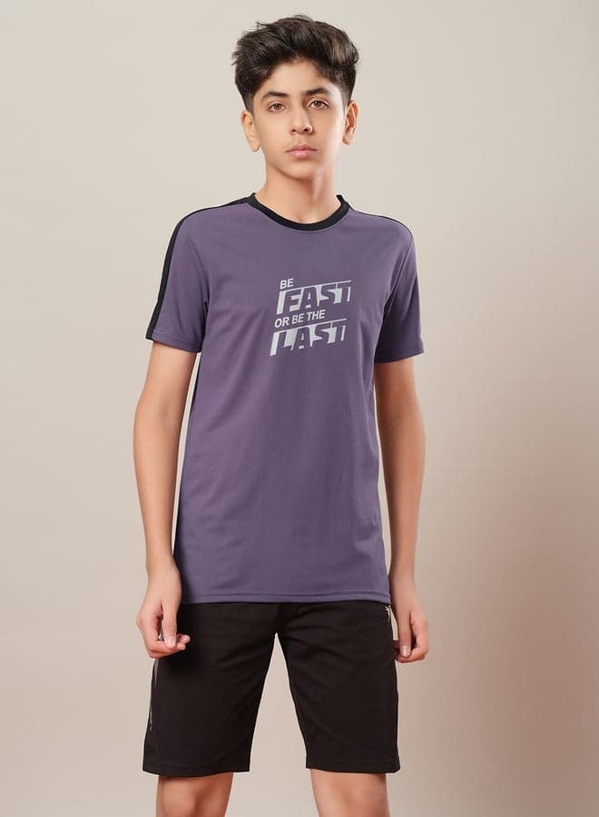 Technosport Color Block Crew Neck Kids T-Shirt - Image 1