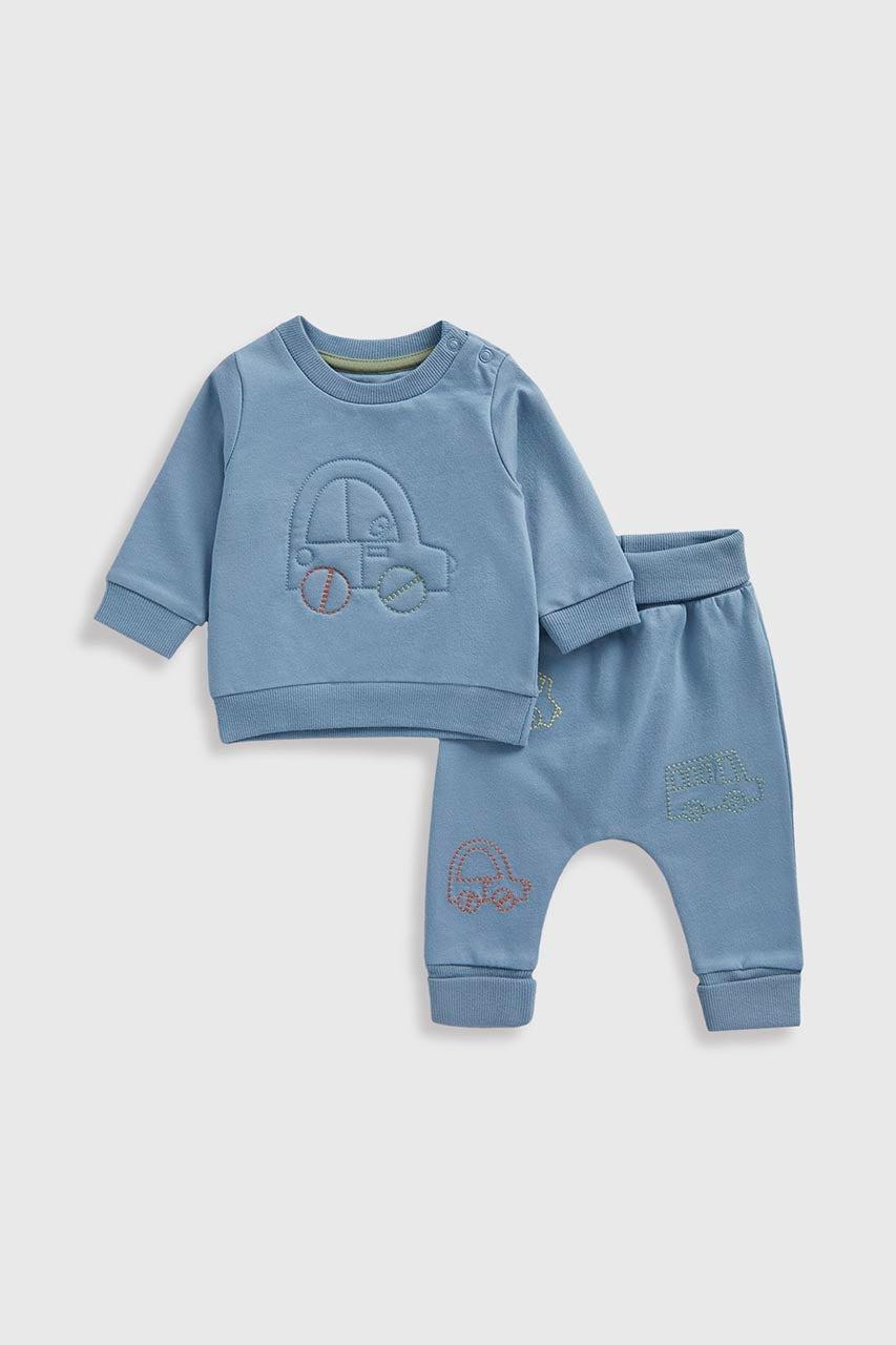 Blue Car Jog Set for Babies - Image 1