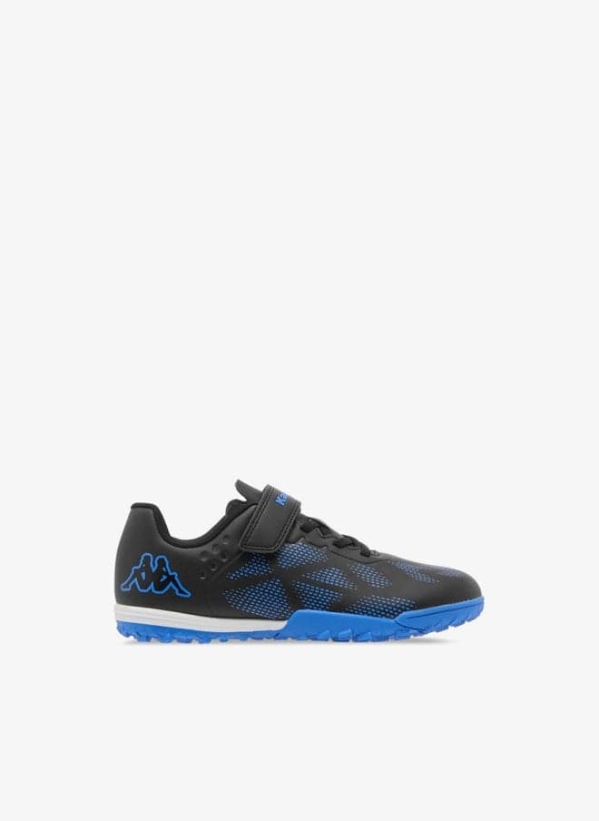 Boys' Logo Print Football Shoes with Hook Closure - Image 1