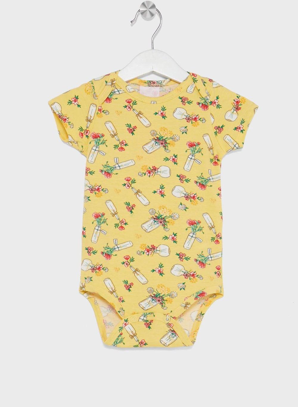 Infant Printed Half Bodysuit in Soft Cotton - Image 1