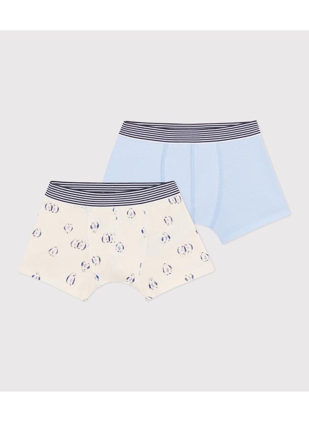 Boys Penguin-Print Cotton Boxers Pack of 2 - Image 1
