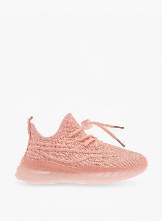 Girls Monotone Lace-Up Sports Sneakers - Image 1