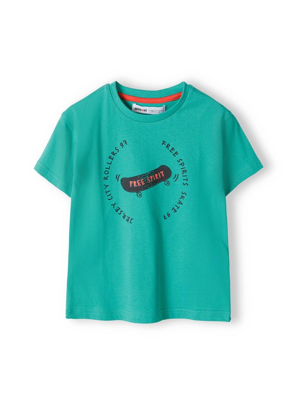 Boys Green Graphic Print Crew Neck T-Shirt - Image 1