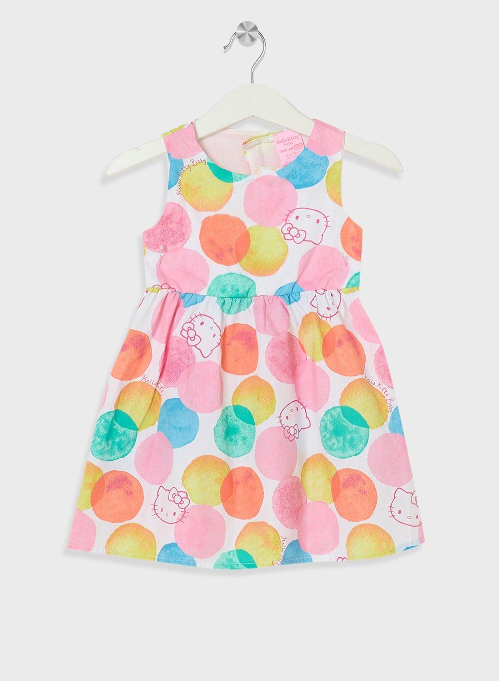 Colorful Polka Dot Sleeveless Girls Dress - Image 1