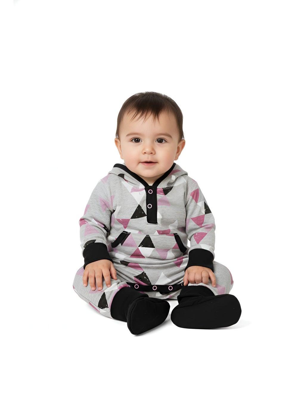 Bambimici Shape Print Baby Bodysuit Hoodie Multicolor - Image 1