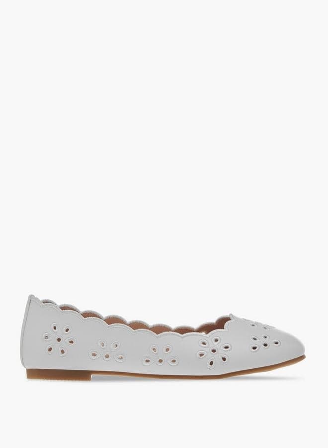 Cut-Out Detail Slip-On Ballerina Shoes - Image 1
