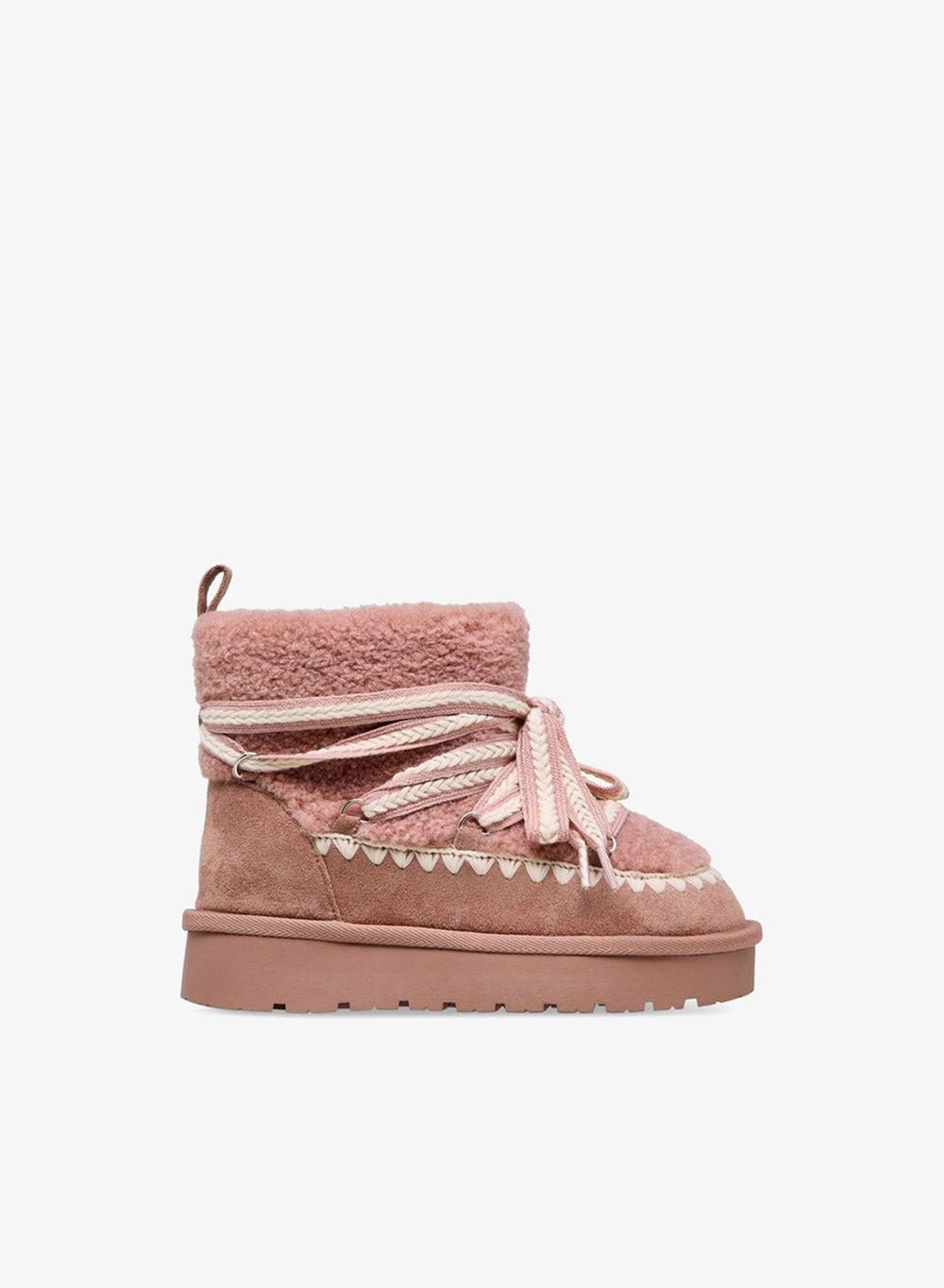 Girls' Lace-Up Faux Fur Ankle Boots - Image 1