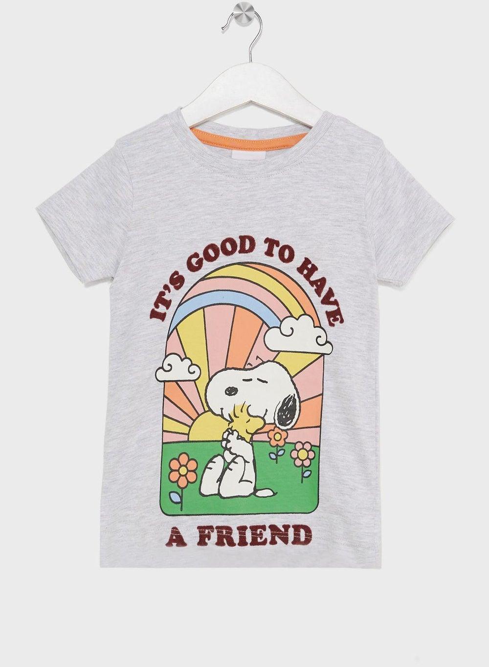 Kids Snoopy Graphic Cotton T-Shirt - Image 1