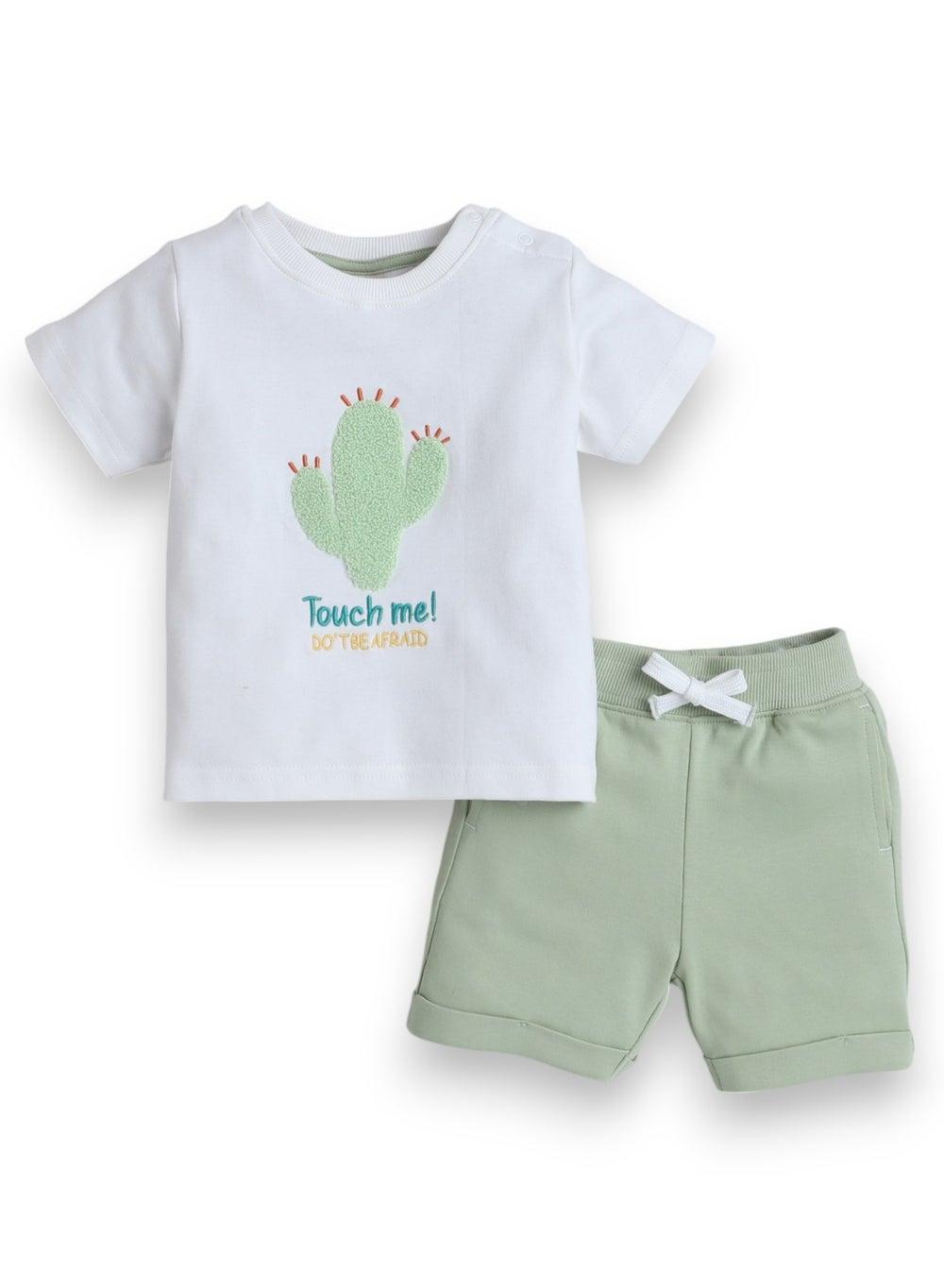 Victor and Jane Infant 2PC Cactus Tee & Grey Shorts - Image 1