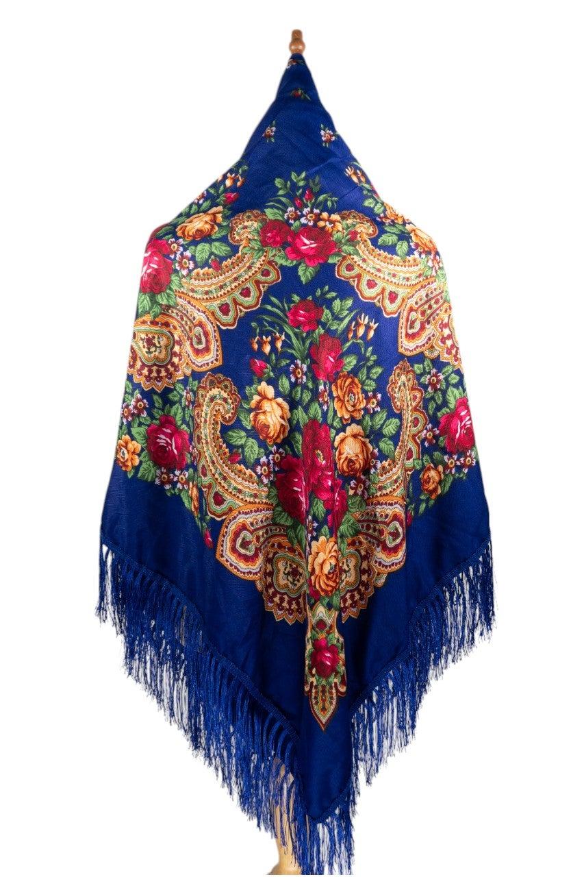 Eva Cotton Tassel Shawl – Eastern European Elegance - Image 1