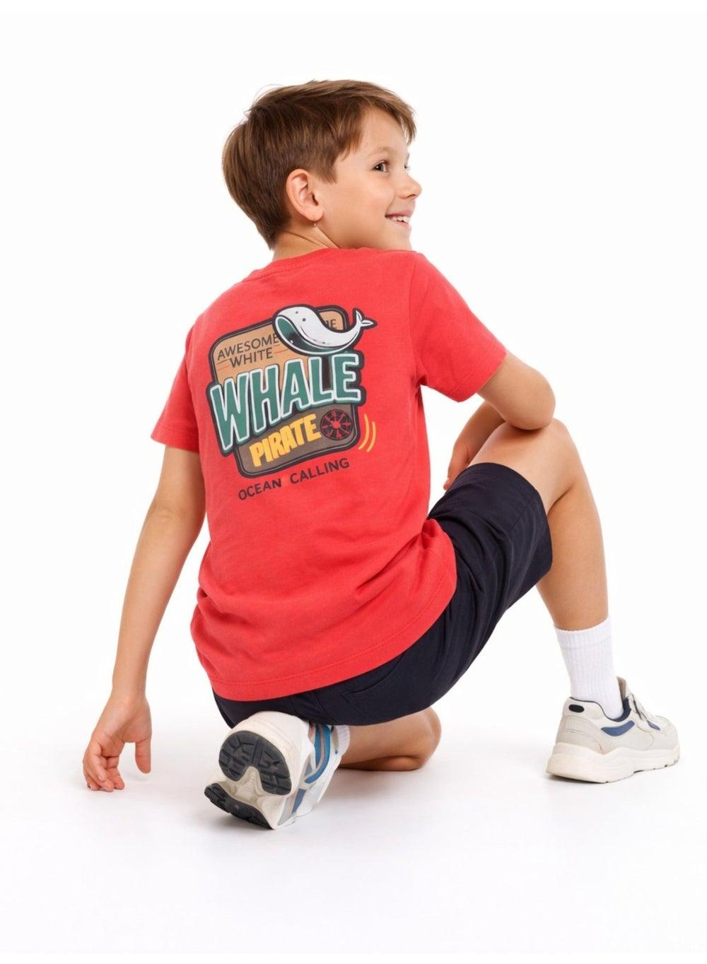 Boys Printed T-Shirt & Pull-On Shorts Set - Image 1
