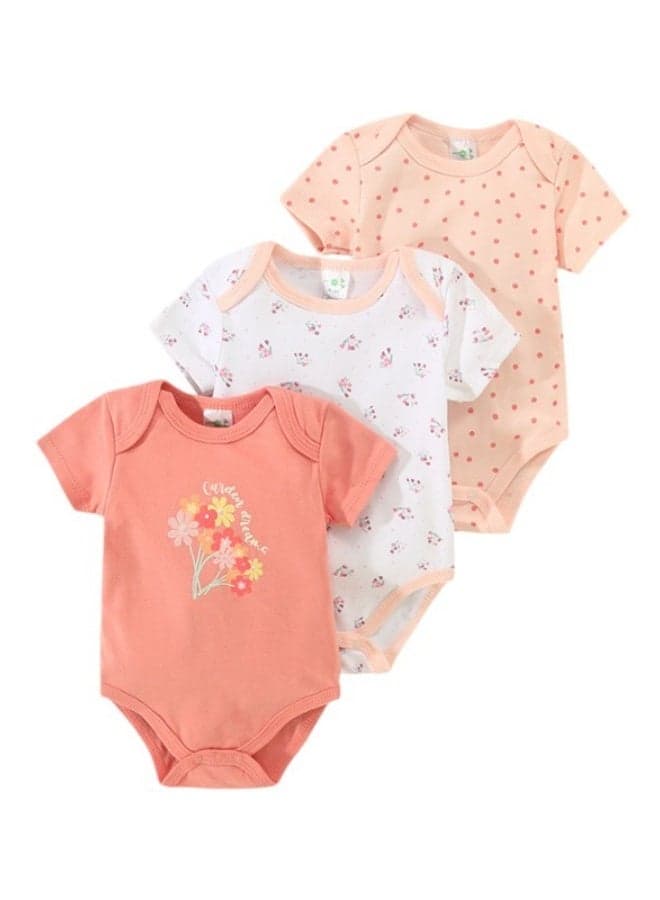 Bambimici 3-Piece Floral Baby Girl Bodysuit Set - Image 1