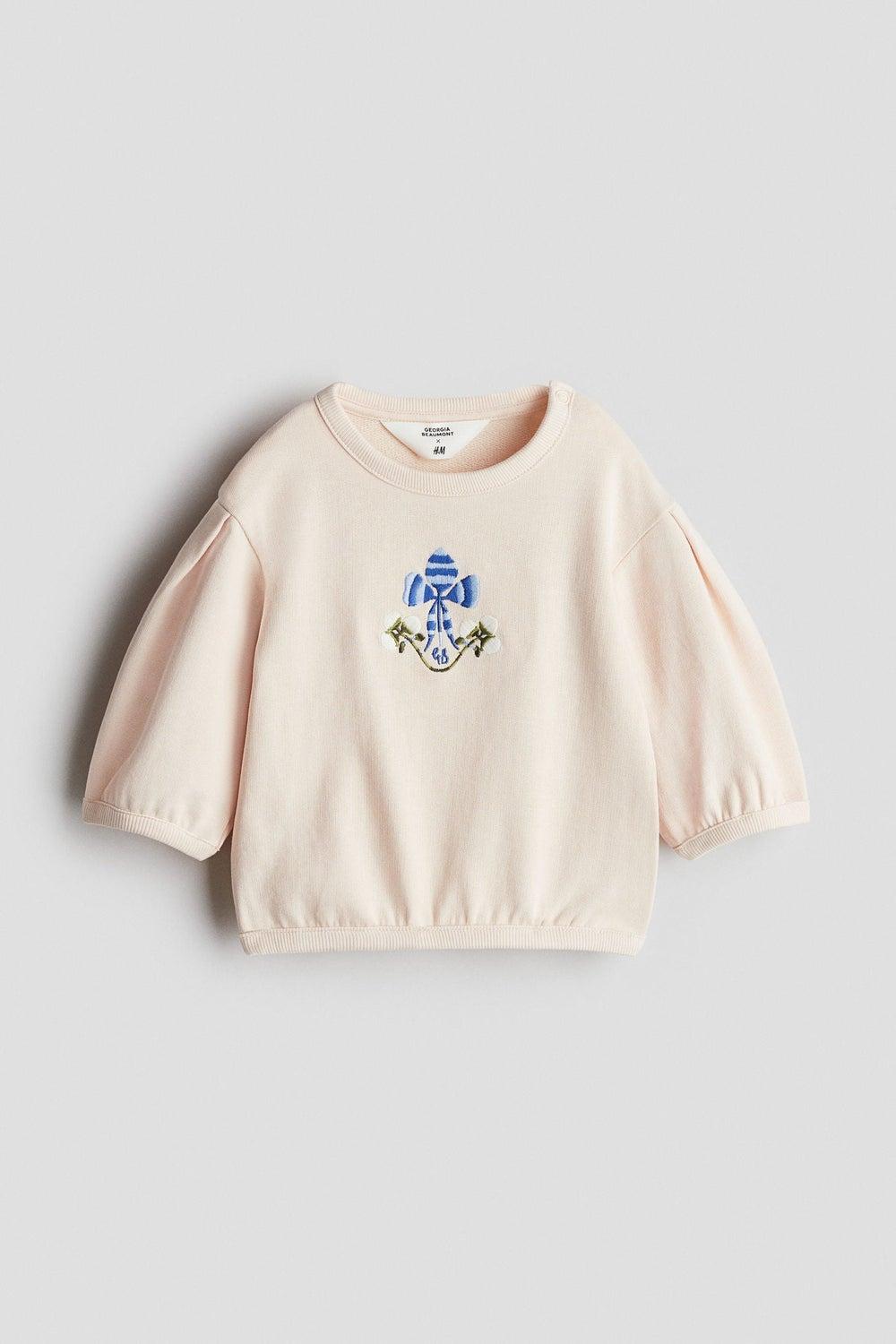 Embroidery-Motif Cotton Sweatshirt – Georgia Beaumont - Image 1