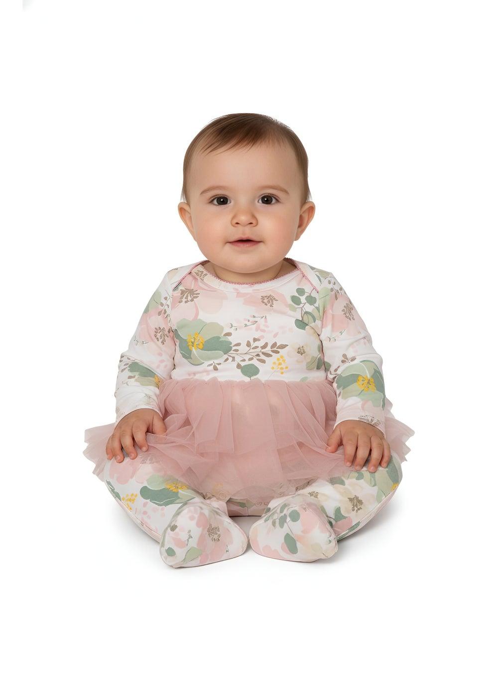 Bambimici Rana Floral Tutu Long Sleeve Bodysuit - Image 1