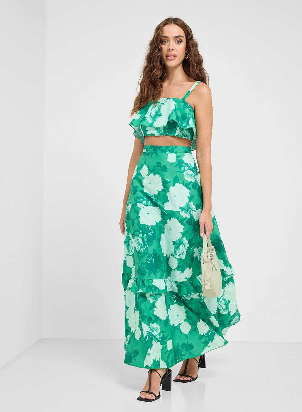 Strappy Floral Crop Top & Skirt Co-Ord Set - Image 1