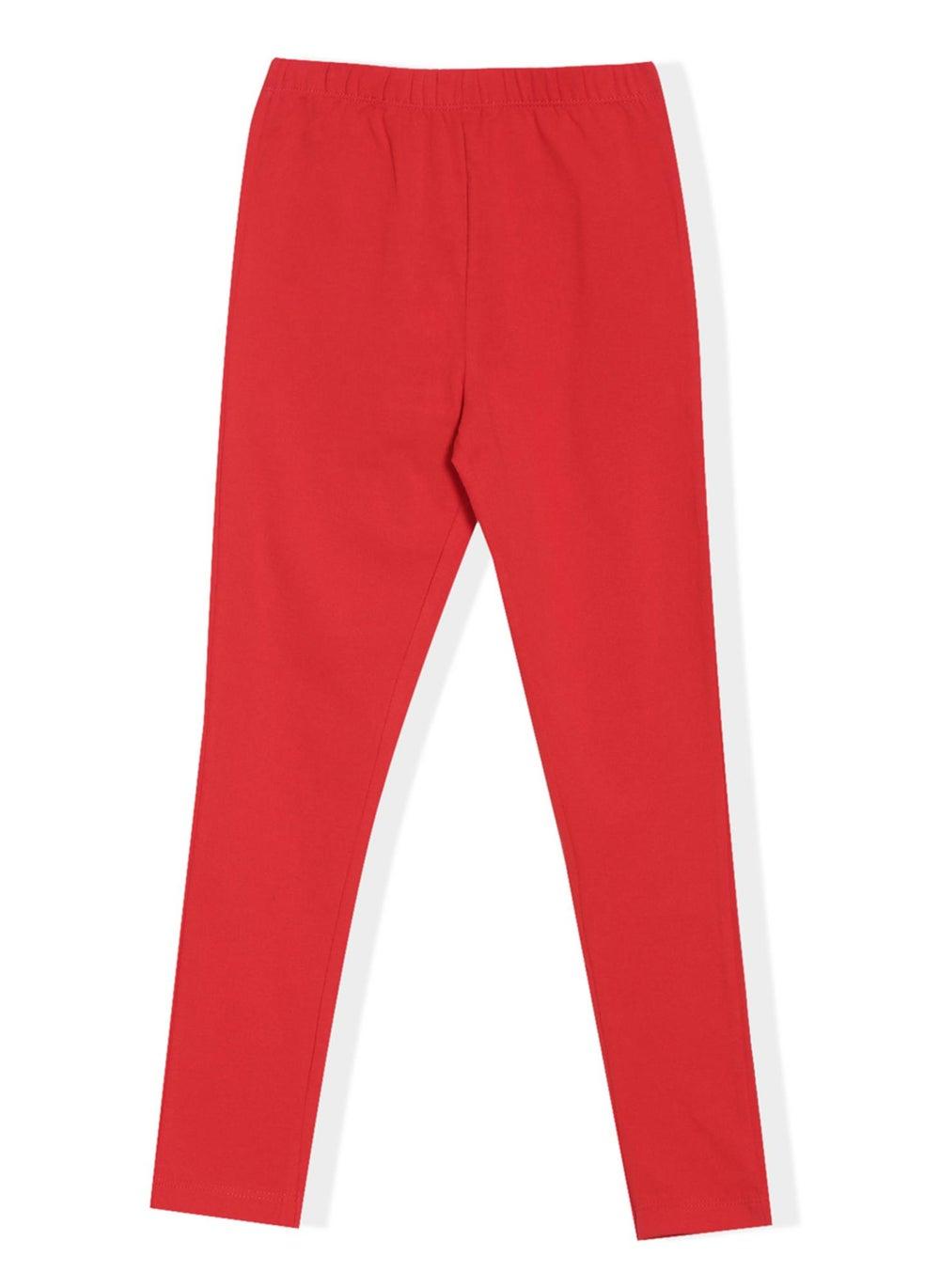 Trendy Red Leggings for Girls - Image 1