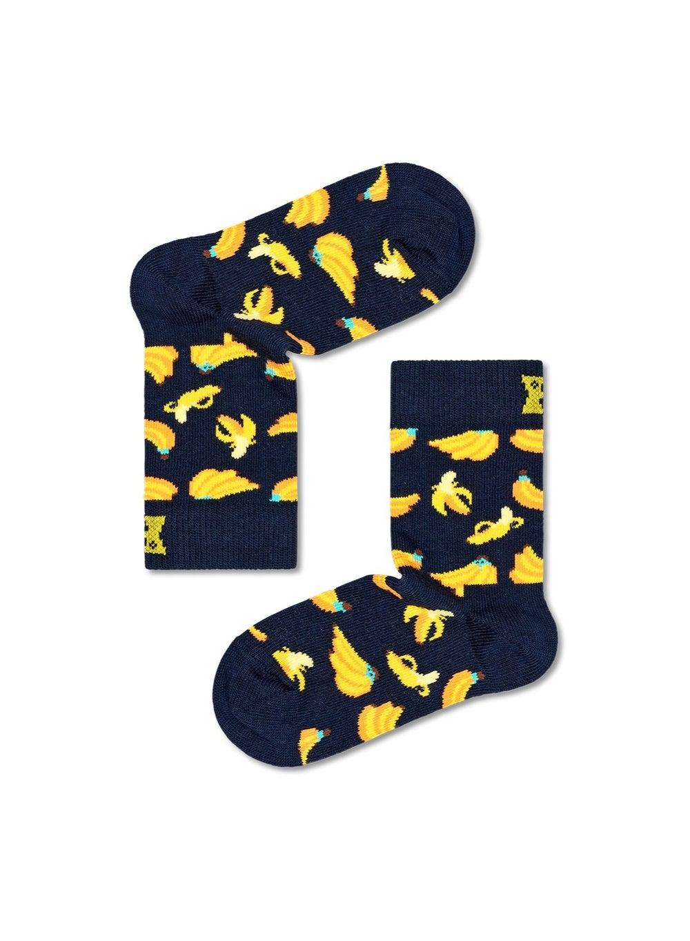 Kids Banana Print Socks - Image 1