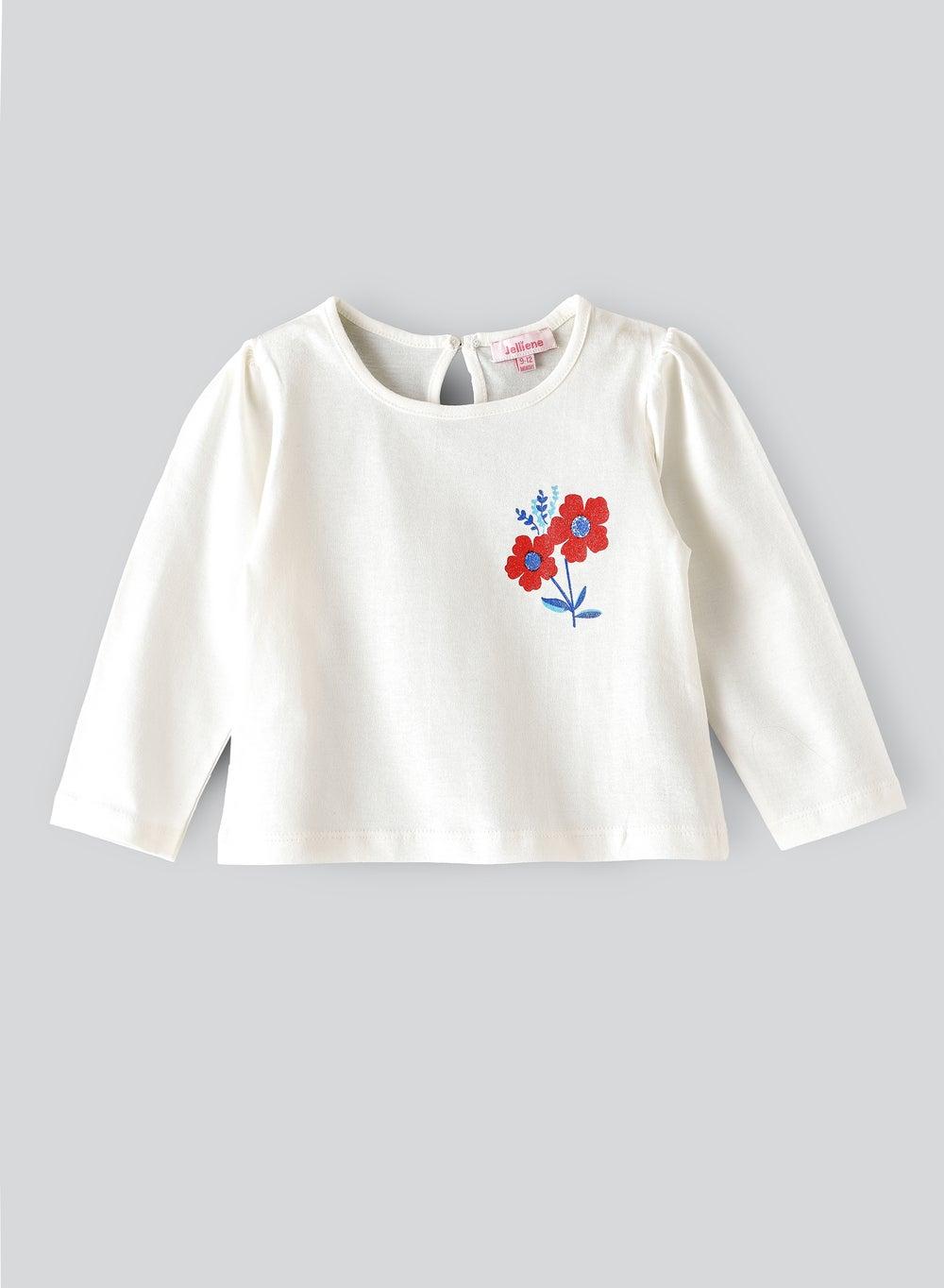 Jelliene Girls Cotton T-Shirt Soft Breathable Everyday Wear - Image 1