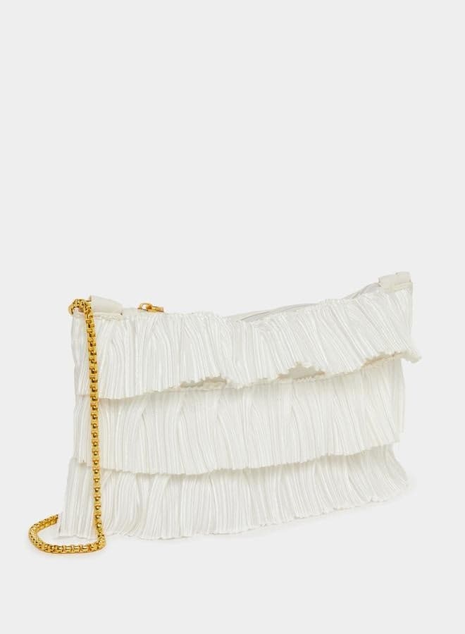 Textured Layer Chain Clutch Shoulder Bag - Image 1