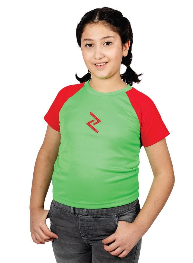 Girls Raglan Sleeve Glitter Detail T-Shirt - Image 1