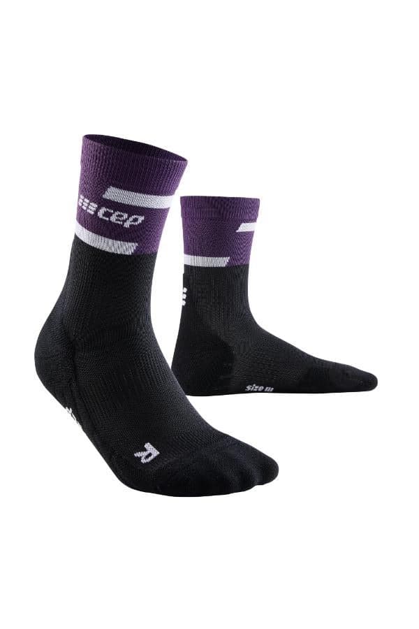 CEP Run Mid Cut V4 Compression Socks Violet Black Women - Image 1