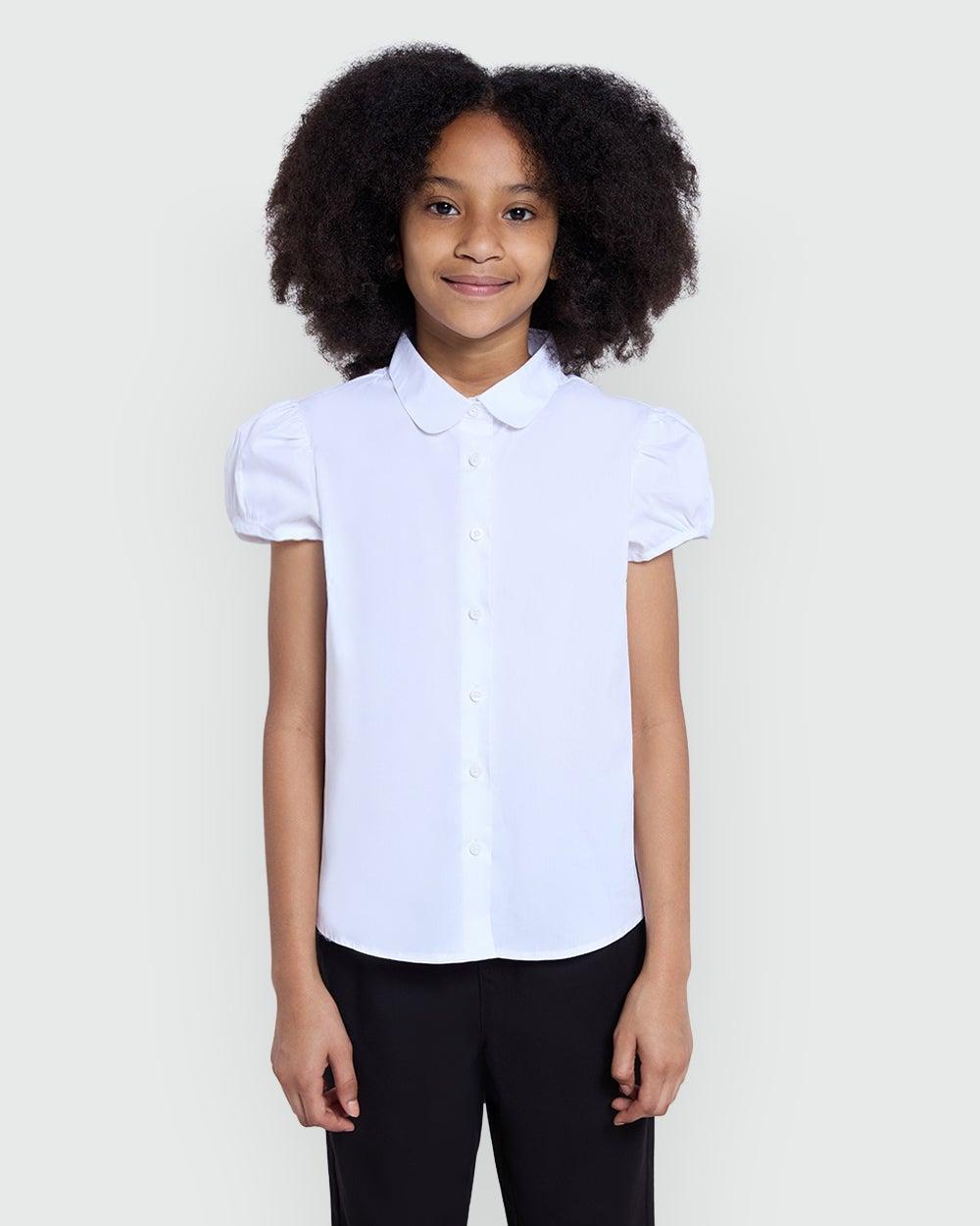 Girls’ Bright White Short Sleeve Shirt - Image 1